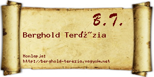Berghold Terézia névjegykártya